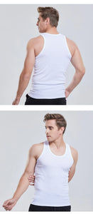 Men's Seamless Sleeveless 100% Cotton Undershirt, Large Size O-Neck, Soft Breathable Summer Singlet T-Shirt