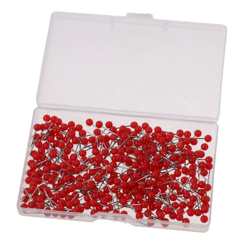300-Pack Red Map Tacks Push Pins Round Head Durable Lightweight Plastic