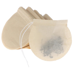 100 Eco-Friendly Biodegradable Drawstring Tea Bags 6x7cm for Loose Leaf & Herbal Filters