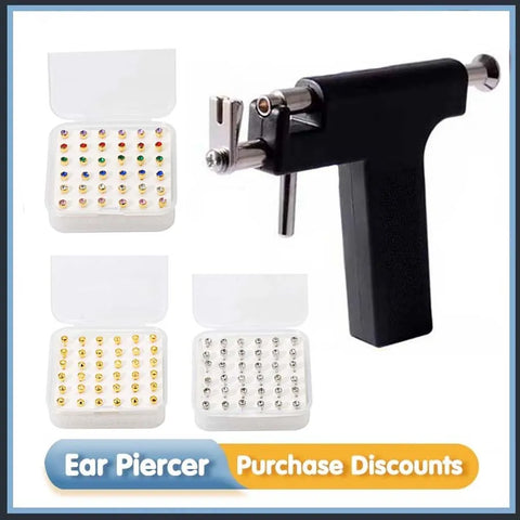 Ear Piercing Gun Kit with 36 Earring Studs - Professional Tool Set for Safe Ear Piercing