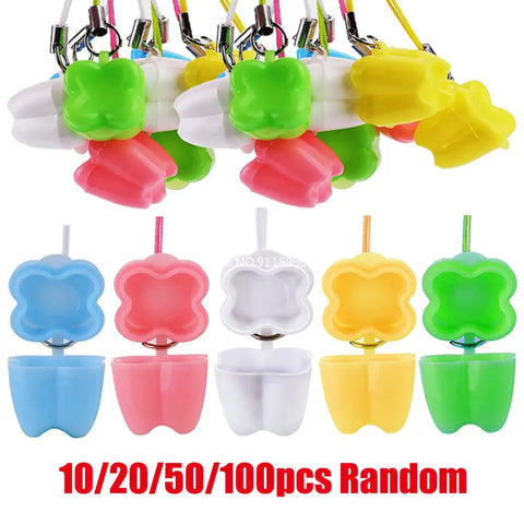 Baby Tooth Saver Necklace Set (10/20/50/100 pcs) - Milk Tooth Organizer & Fairy Storage Box