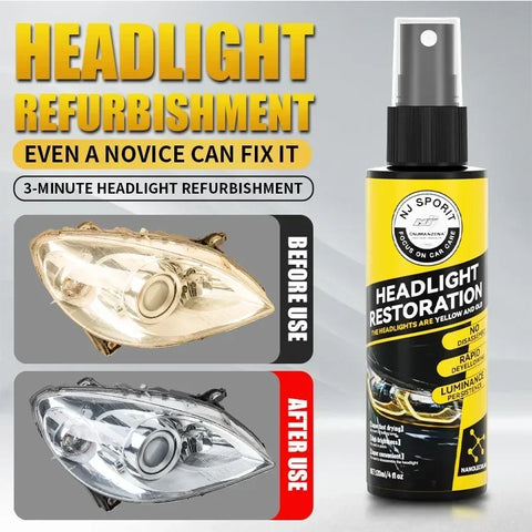 Car Headlight Cleaner & UV Resistant Coating Spray for Car SUV Restoration
