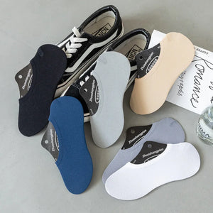 10 Pairs Men's Invisible Non-Slip Silicone Liner Socks, Breathable Thin Nylon No Show Loafers for Summer