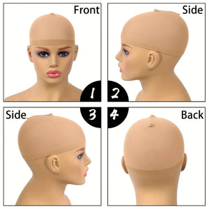 "2/6/10pcs Elastic Nylon Wig Cap, Breathable & Invisible, Perfect for Lace Front Wigs"