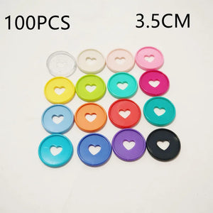 100pcs 35mm Love Binding Rings Loose-leaf Notebook Mushroom Disc Notepad Buckle