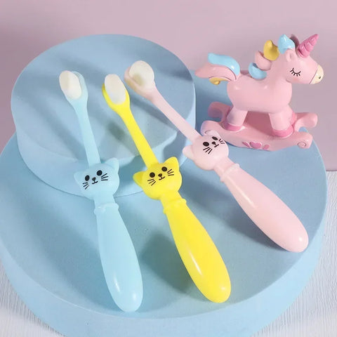 Cartoon Cat Soft Bristle Toothbrush for Kids 1-6Y - Baby Tooth Care Training Brush