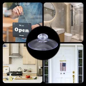 10-Pack Clear Suction Cup Hooks for Kitchen & Bathroom Storage (2-5cm)