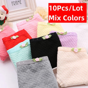 10-Pack Teen Cotton Underwear Girls Solid Colors Ages 10-16 Kids Panties
