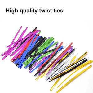 100-Pack 4" Metal Twist Ties for Bread Bags & Reusable Storage Clips