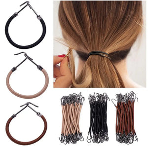 100-Pack Non-Slip Hair Ties - Colorful Elastic Bands for All Hair Types