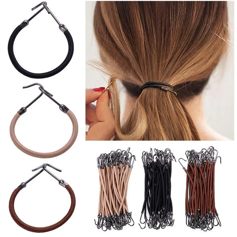 100-Pack Non-Slip Hair Ties - Colorful Elastic Bands for All Hair Types