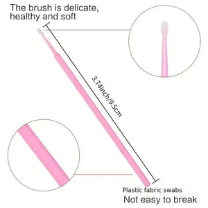 100-Pack Pink Disposable Mascara Wands - Eyelash Brushes for Makeup