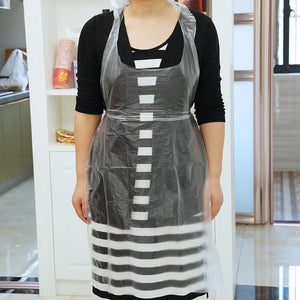 100-Pack Disposable Waterproof Kitchen BBQ Cleaning Aprons - Unisex