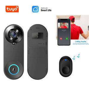 1080p Wireless Video Doorbell Camera, WiFi Smart Home Security, Motion Detect, Night Vision, Tuya Intercom
