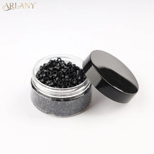 1000pcs 5mm Silicone Micro Beads for I Tip Hair Extensions, Microlink Hair Extension Beads, Premium Lined Beads Tool