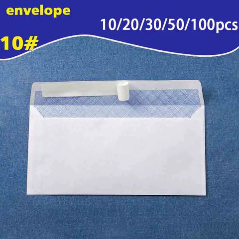 10-100pcs White Self-Seal Business Envelopes #10, Holds A4/Bills/Invoices, Secure Windowless Design
