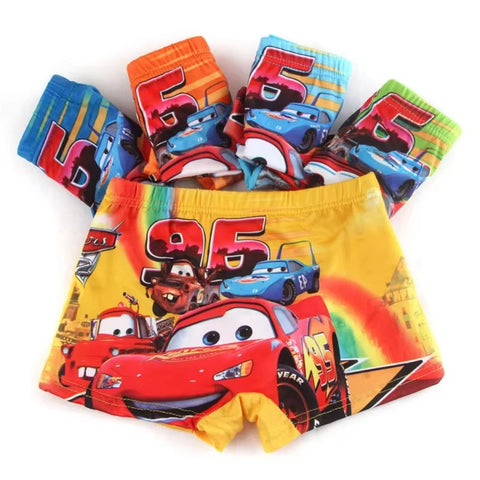 3-Pack Boys' Cars Cotton Boxer Briefs McQueen Cartoon Underwear School Panties
