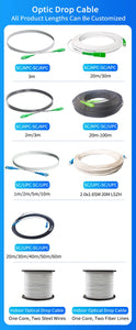 10-Pack Single-Mode Fiber Optic Pigtail SC/UPC Connector 1.3m 9/125μm G652D 0.9mm Indoor FTTH Cable