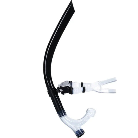 Center-Mount Swim Snorkel with Silicone Mouthpiece for Training - Adjustable Fit for All Ages