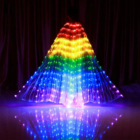 Adult LED Rainbow Isis Wings Costume – Light-Up Dancewear for Parties & Shows