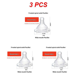1-10 Pack Baby Pacifier Nipples Wide Bore Spiral Frosted Non-Irritating Thickened Safe Real-Feel