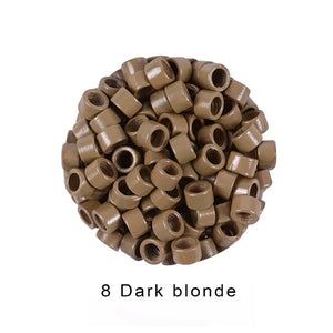 1000pcs 4mm Hair Extension Micro Rings Beads Links with Screws & Thread, 7 Color Options, Aluminum