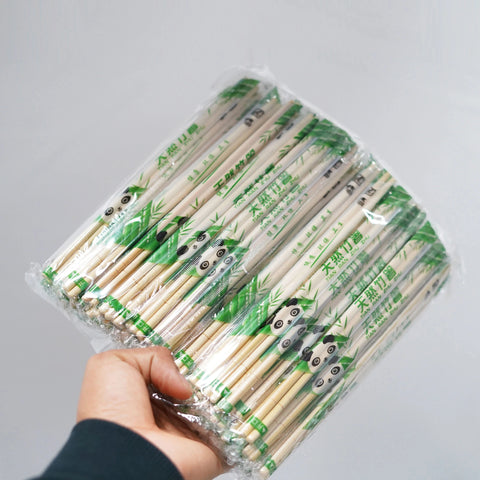 Eco-Friendly Bamboo Chopsticks 100-Pack, Individually Wrapped for Sushi & Asian Meals
