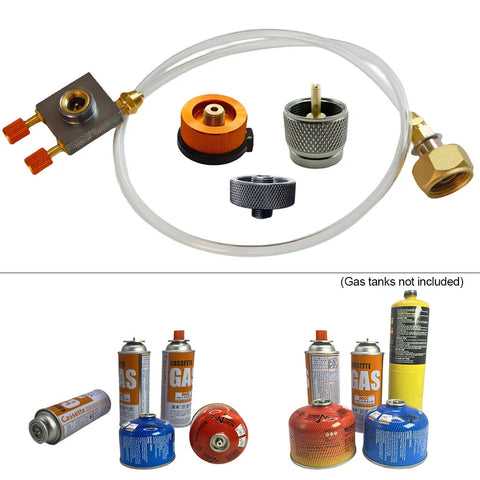Camping Propane Refill Adapter for Gas Stove Flat Cylinder with Pressure Relief Valve