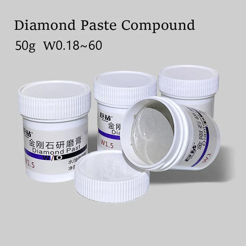 50g Diamond Paste 0.18-60 Micron Mirror Polishing Lapping Compound for Glass Jade Jewelry Metal Buffing Grinding Mold Die