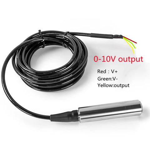 3-Wire Submersible Liquid Level Sensor 0-10V Output Transmitter for Water Tank
