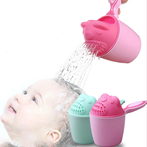 Cute Cartoon Baby Bath Cap Shampoo Rinse Cup Hair Washing Tool for Kids Toddler Bathing Spoons