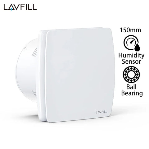 6 Inch 220V Bathroom Ventilation Fan with Timer, Humidistat, Ball Bearing Motor, and Backdraft Valve