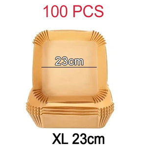 100-Pack Disposable Air Fryer Liners, Nonstick, Greaseproof, Easy Clean, Round Baking Paper