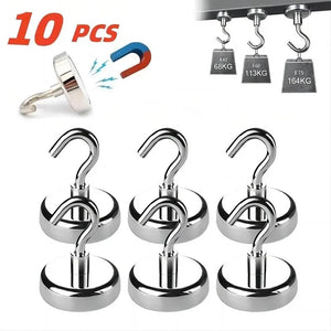 10-Pack Heavy Duty Magnetic Hooks Key Holders for Home, Kitchen, Bathroom Storage & Organization