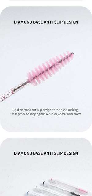 10-Pack Reusable Mascara Wands with Tubes & Case for Lash and Brow Grooming
