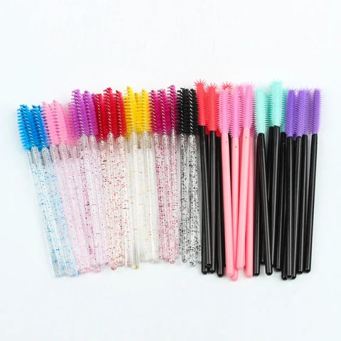 Clear Disposable Mascara Wands Lash Brushes - 5/25/50 Pack Eyelash Applicators
