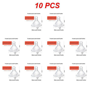 1-10 Pack Baby Pacifier Nipples Wide Bore Spiral Frosted Non-Irritating Thickened Safe Real-Feel