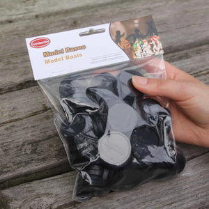 100-Pack 25mm Black Miniature Bases for RPG & Wargaming Models