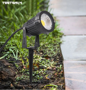 10-Pack LED Garden Lawn Lights Waterproof AC/DC Outdoor Spike Path Spotlights IP65 - 220V/110V/12-24V, 7W/5W