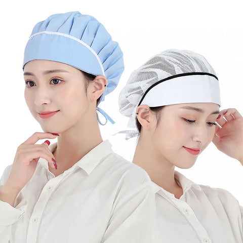 Breathable Mesh Chef Hats for Men & Women - Kitchen, Restaurant, Baking, Canteen Caps