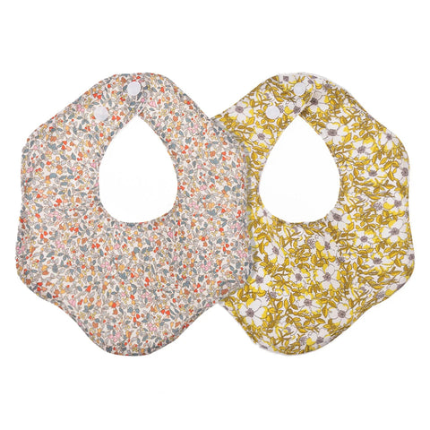 2-Pack Cotton Baby Bibs Adjustable Flower Design Waterproof Burp Cloths Newborn Feeding Towel Boy Accessories