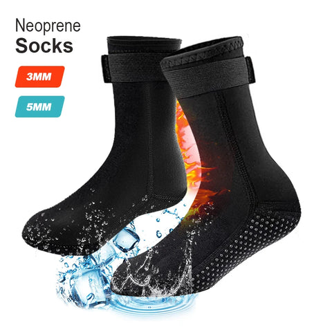 5mm Neoprene Water Socks, Anti-slip Diving Booties for Swimming, Surfing, Sandproof Warm Wetsuit Socks