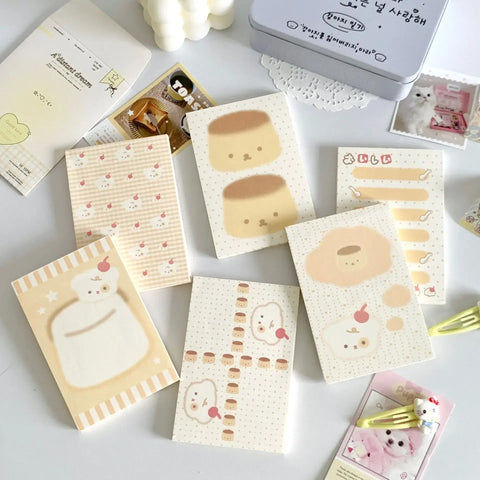 Cute Korean Bear Memo Pad - Student Loose Leaf Notepad, Mini Pocket Planner, Scrapbook Material, Ins Style Pudding Design