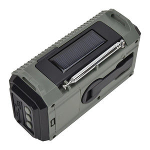 10,000mAh Solar Hand Crank Radio FM/AM/SW/WX with USB Charging, LED Flashlight, Reading Lamp, Power Bank Emergency Charger
