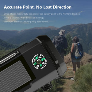 10,000mAh Solar Hand Crank Weather Radio with USB Charging, Emergency LED Flashlight, NOAA FM/AM/WB Power Bank