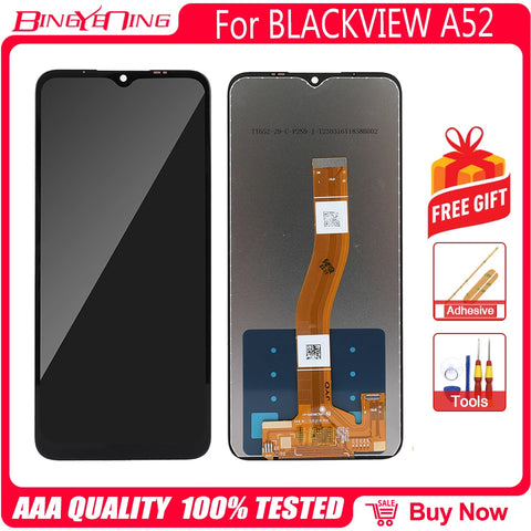 6.5" LCD Touch Screen Digitizer Frame for Blackview A52 Android 12 720x1600 Display Module