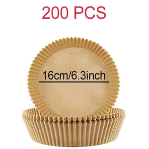 100-Pack Disposable Air Fryer Liners, Nonstick, Greaseproof, Easy Clean, Round Baking Paper