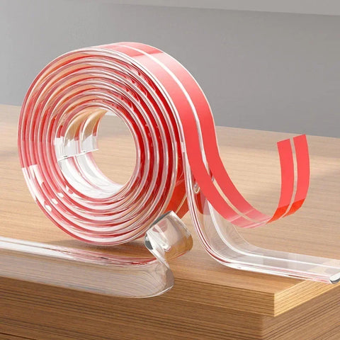 1-5m Self Adhesive Table Edge & Corner Protector Strip - Transparent Soft Bumper for Baby Safety
