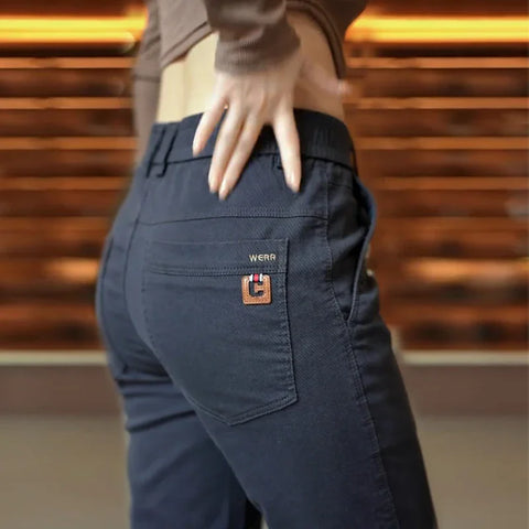 2024 Spring Korean Men's Slim Fit Elastic Casual Business Pants Breathable Trousers