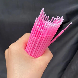 100-Pack Pink Disposable Mascara Wands - Eyelash Brushes for Makeup